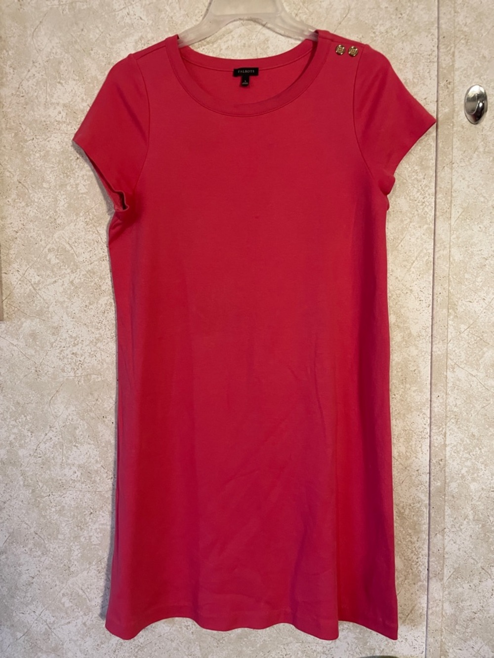 Talbots Coral Short-Sleeve Casual Shift Shirt Dress size L